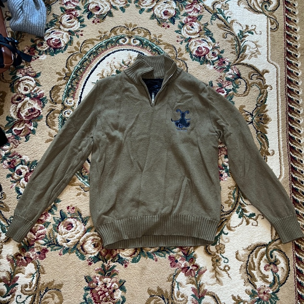 Olive green turtleneck sweater